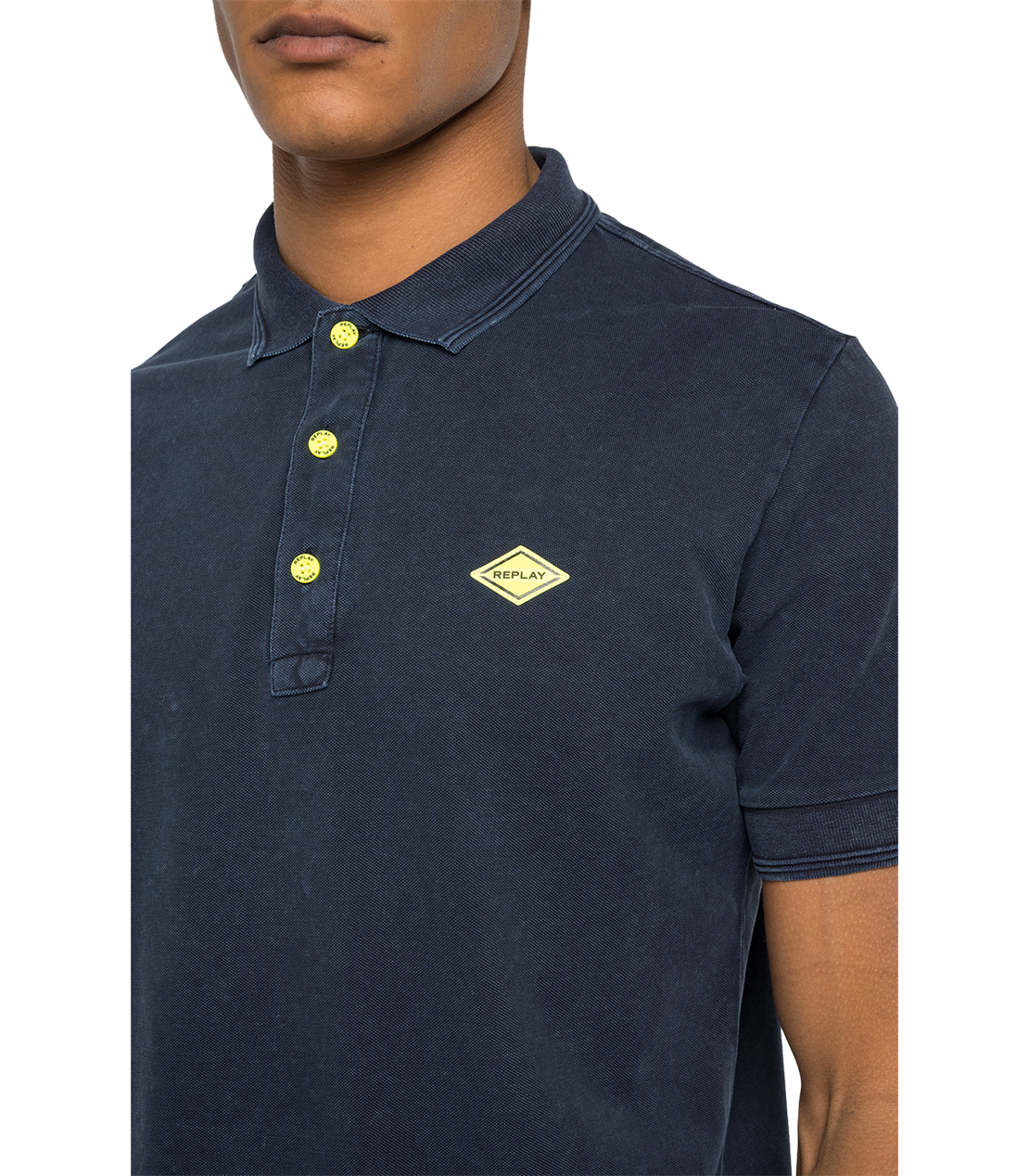 ガーメントダイ コットンピケ ポロシャツ 詳細画像 インディゴ 5